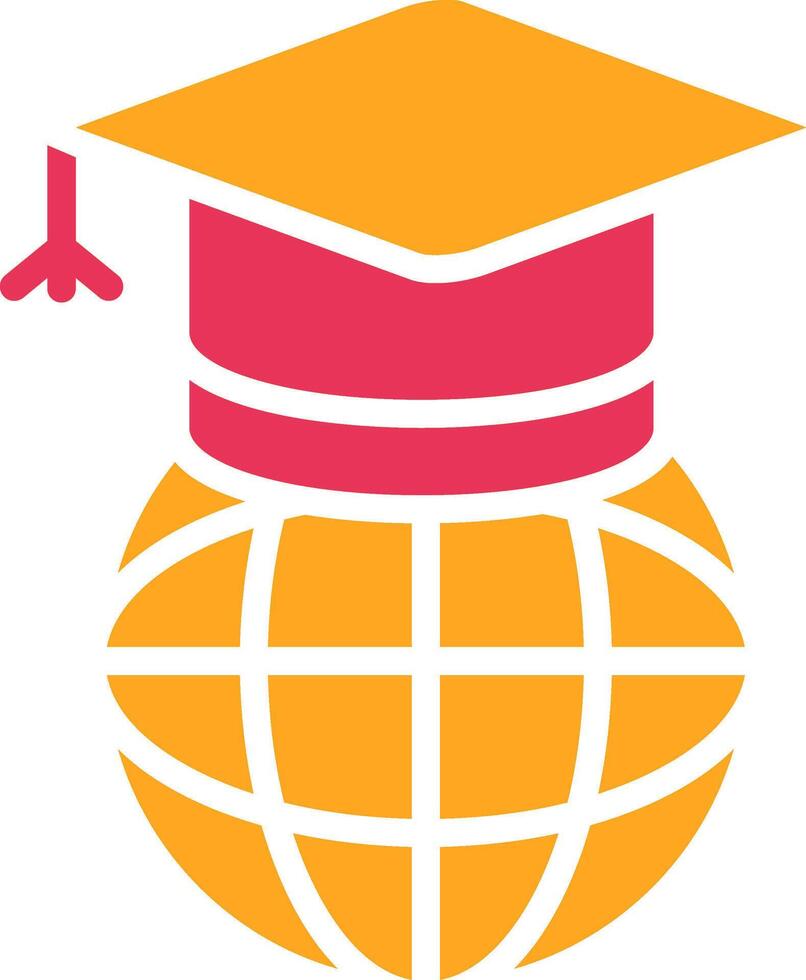 Worldwide Learning Glyph Two Color Icon vector