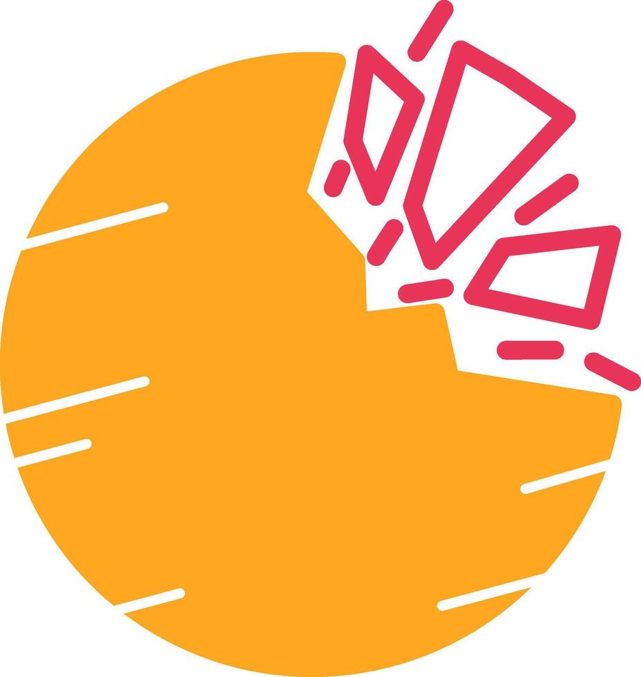 Destroyed Planet Glyph Two Color Icon vector