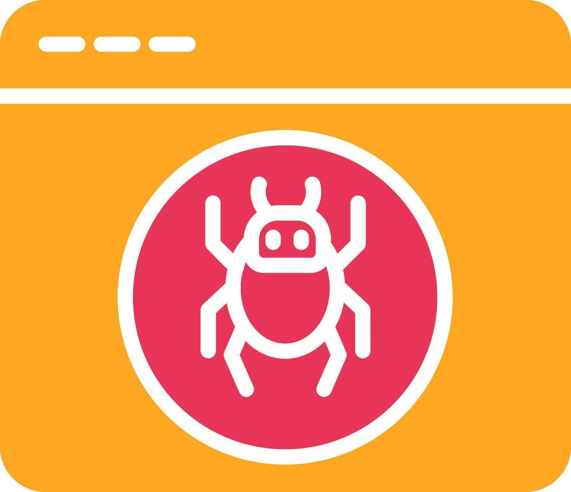 Bug Glyph Two Color Icon vector
