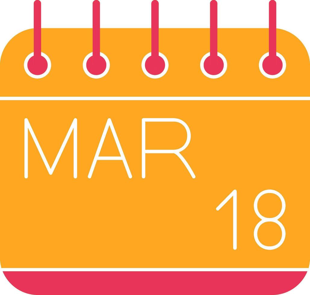 March Glyph Two Color Icon vector