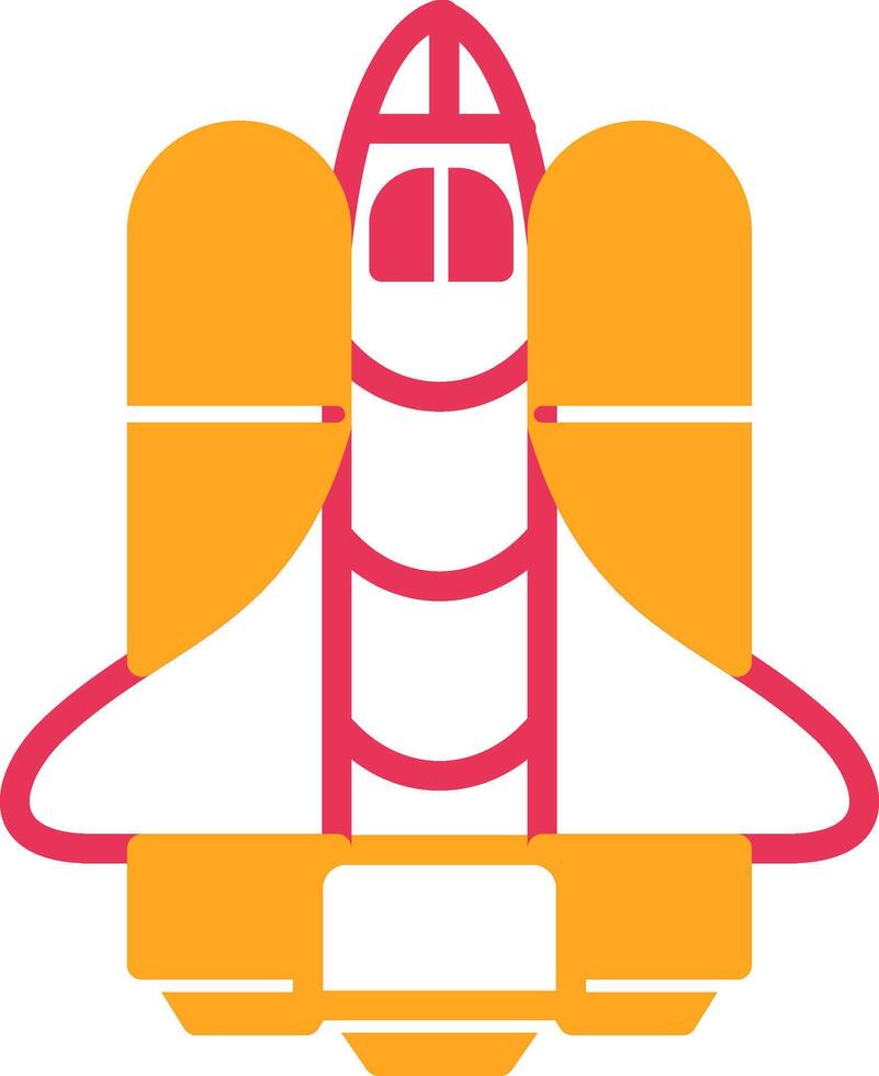 Spaceship Glyph Two Color Icon vector