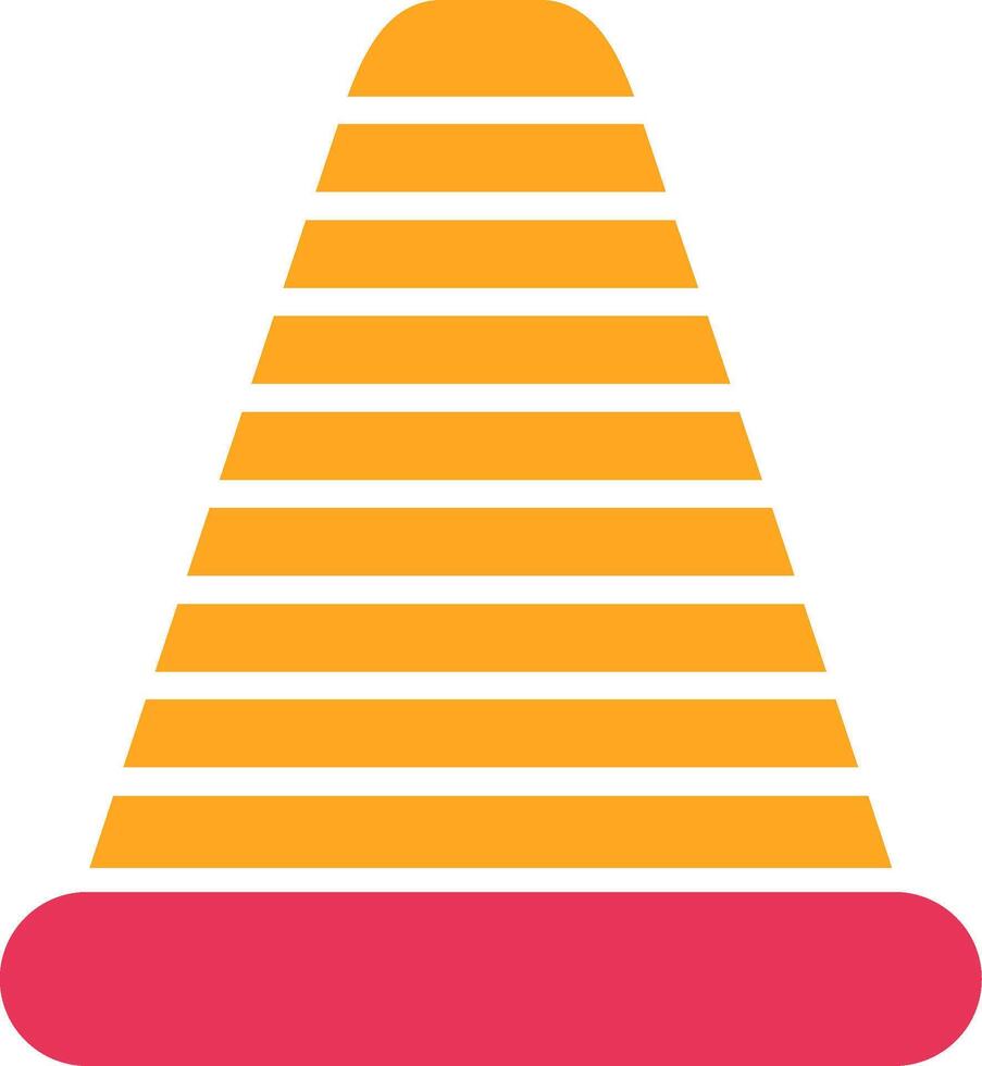 Traffic Cone Glyph Two Color Icon vector