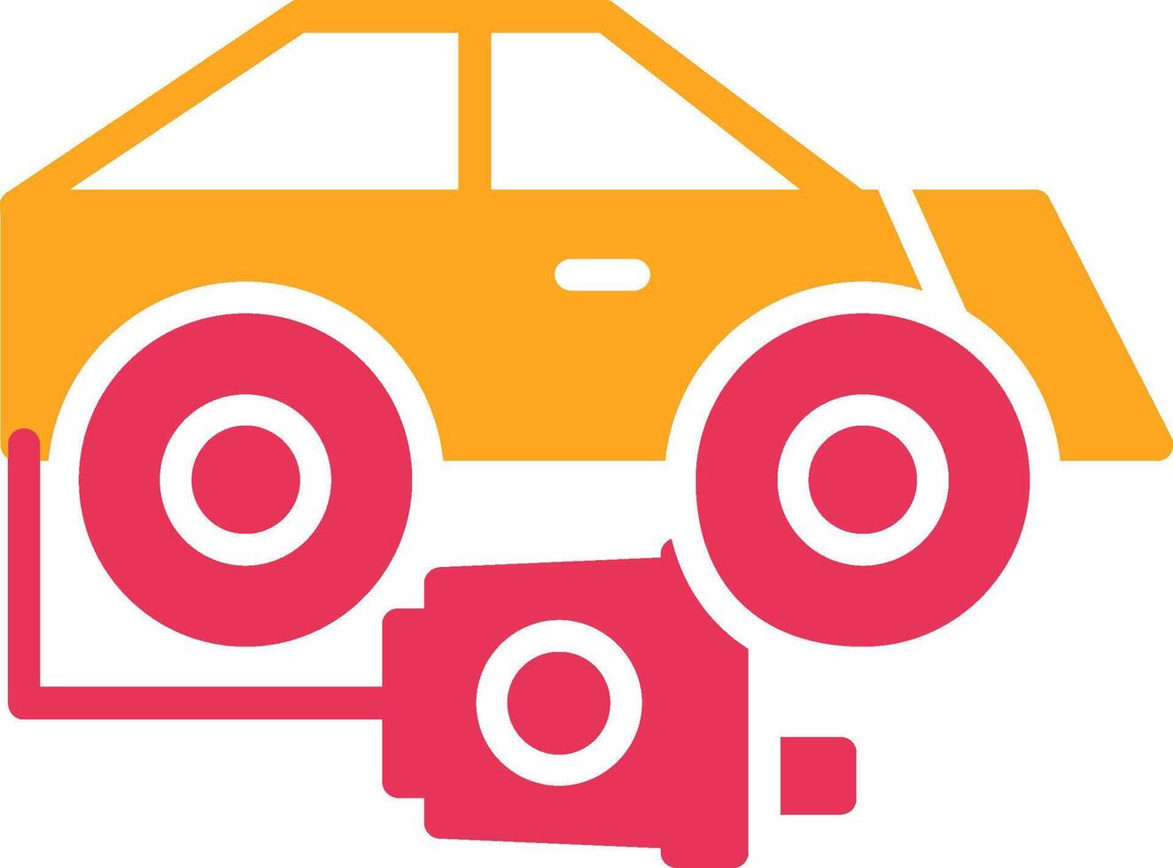 Electric Car Glyph Two Color Icon vector