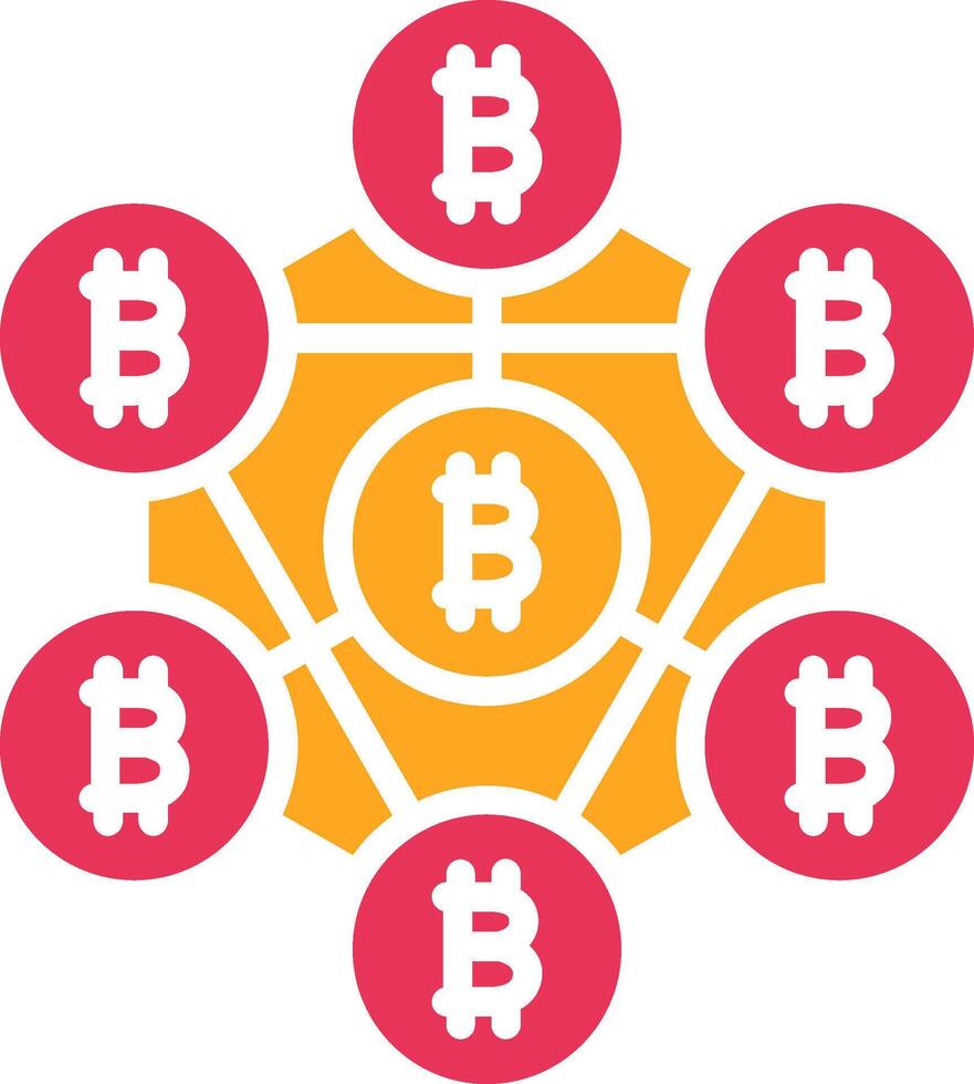 Blockchain Glyph Two Color Icon vector