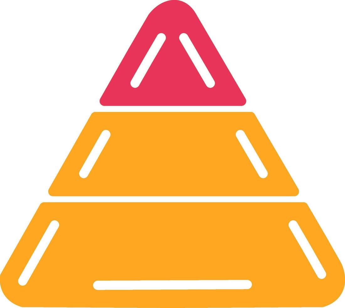 Pyramid Glyph Two Color Icon vector