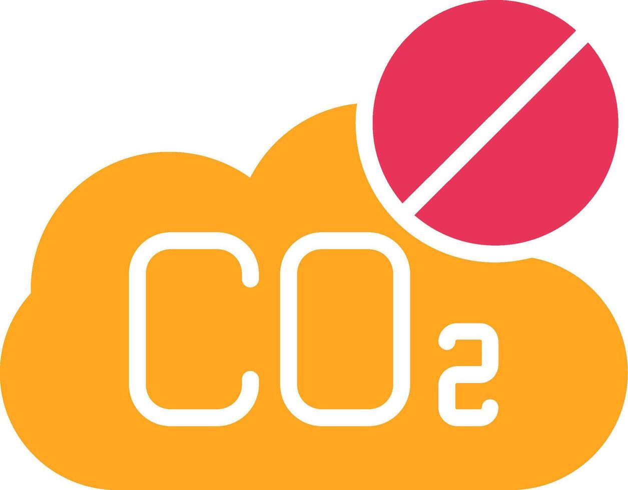 No CO2 Glyph Two Color Icon vector