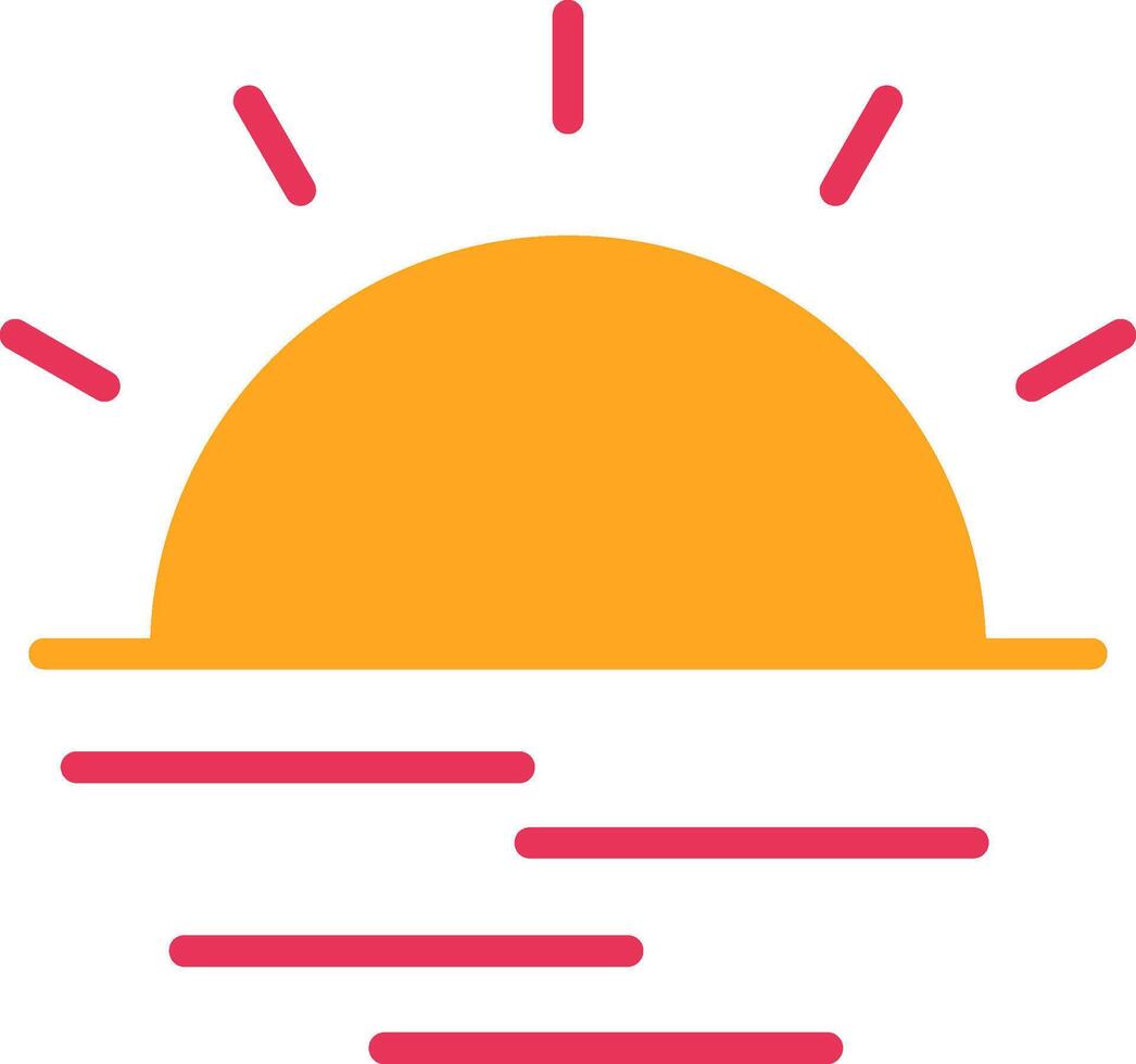 Sunrise Glyph Two Color Icon vector