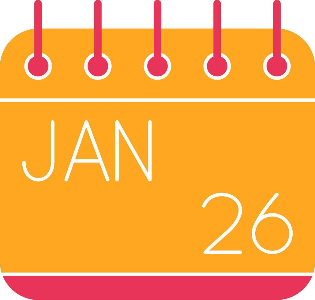January Glyph Two Color Icon vector