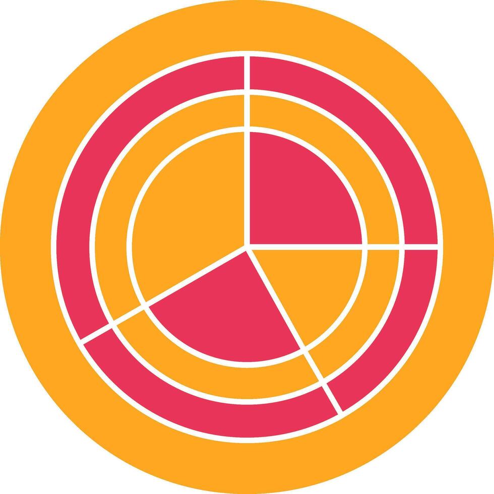 Radar Pie Chart Glyph Two Color Icon vector