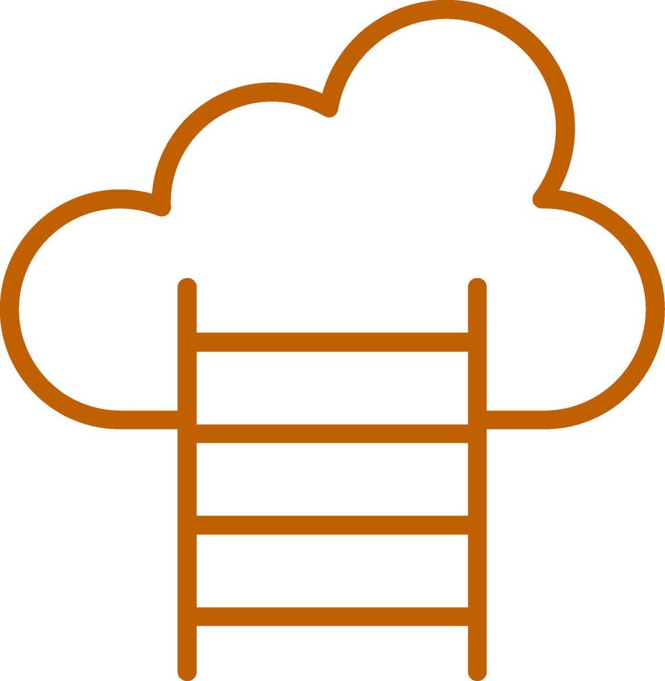 Cloud Line Multi Colors Icon vector
