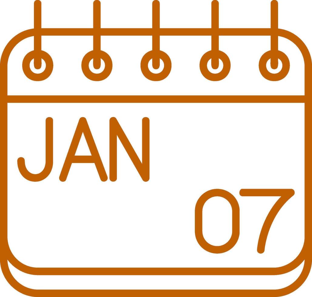 January Line Multi Colors Icon vector