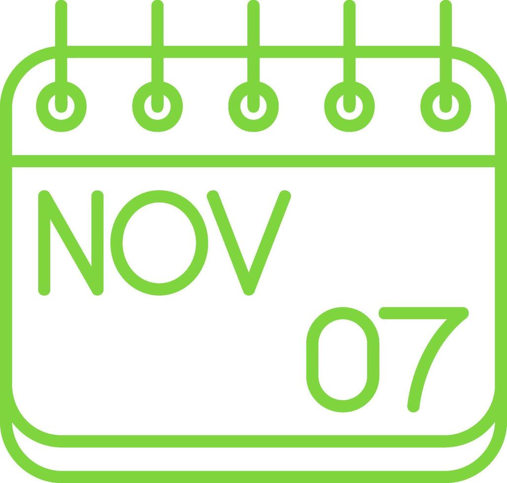 November Line Multi Colors Icon vector