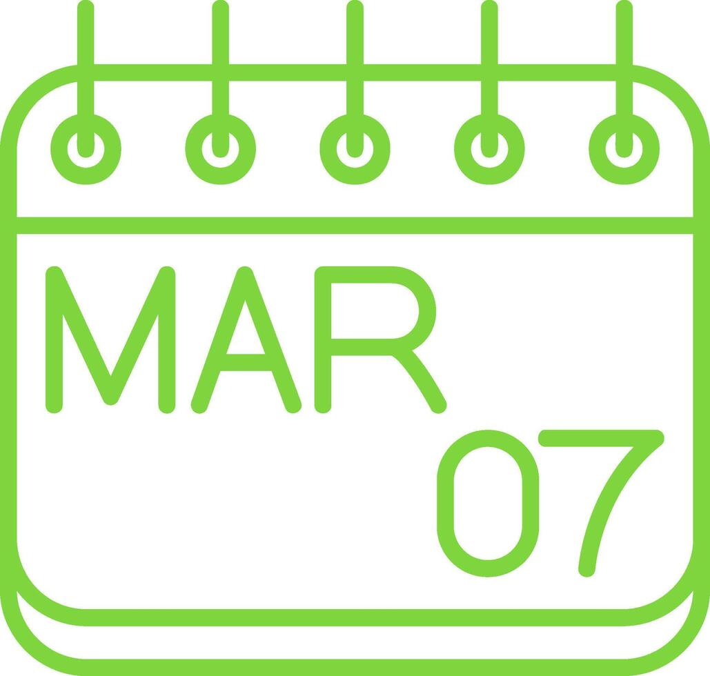 March Line Multi Colors Icon vector