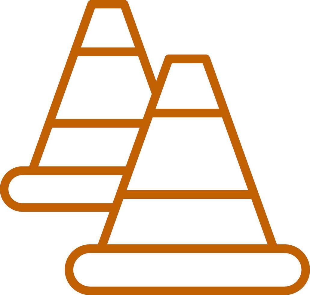 Traffic Cone Line Multi Colors Icon vector