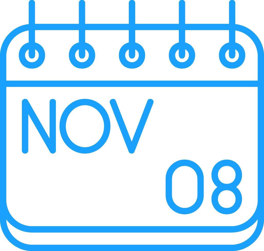 November Line Multi Colors Icon vector