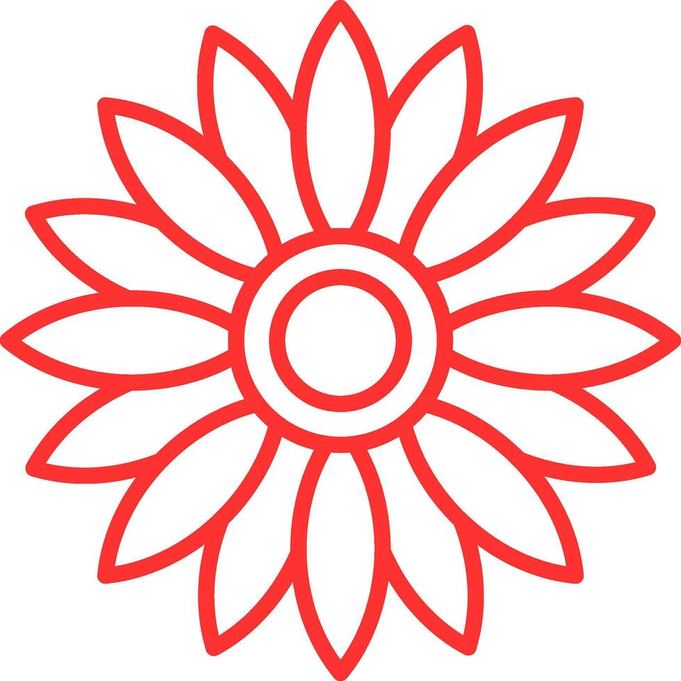 Sunflower Line Multi Colors Icon vector