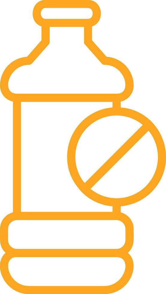 No Plastic Bottle Line Multi Colors Icon vector
