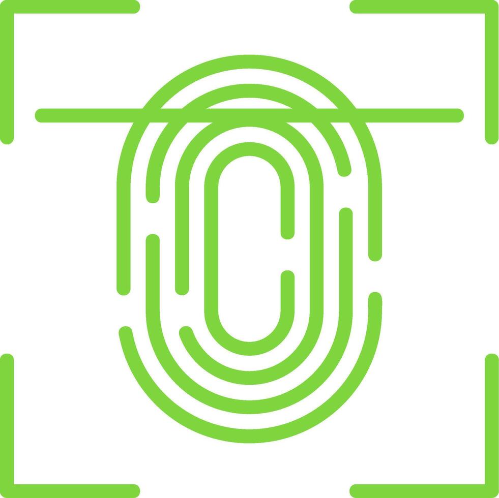 Fingerprint Scan Line Multi Colors Icon vector