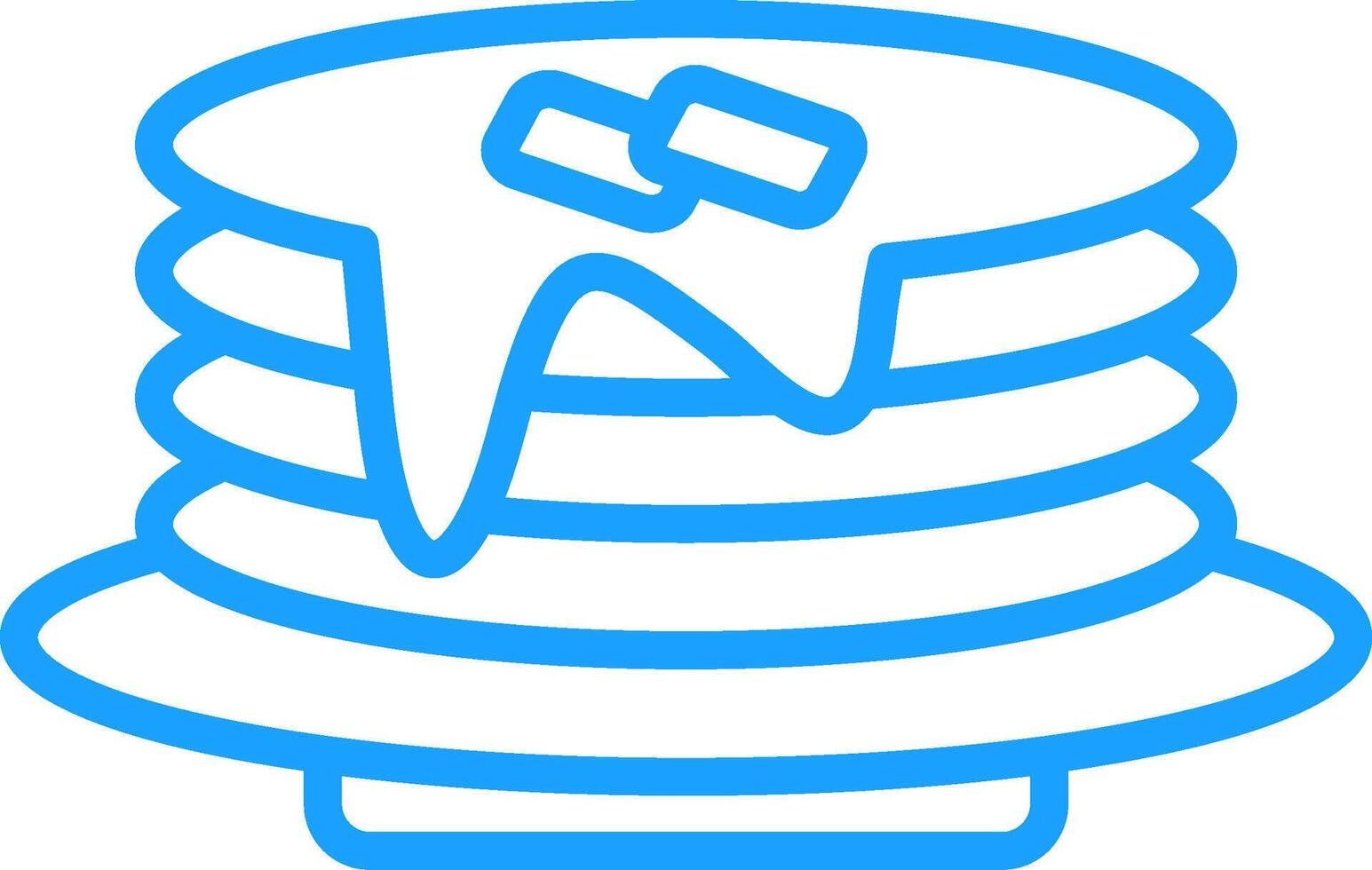 Pan Cake Line Multi Colors Icon vector