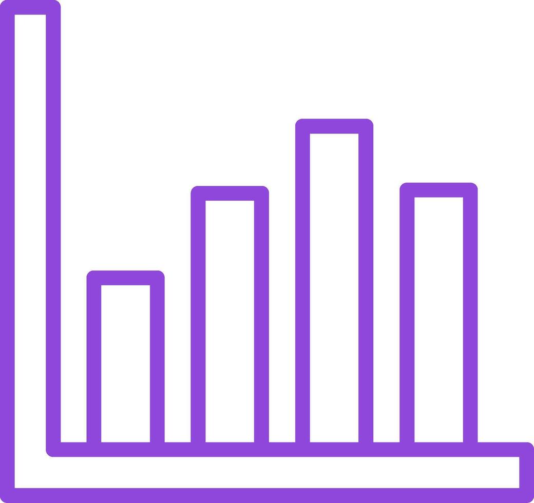 Bar Chart Line Multi Colors Icon vector