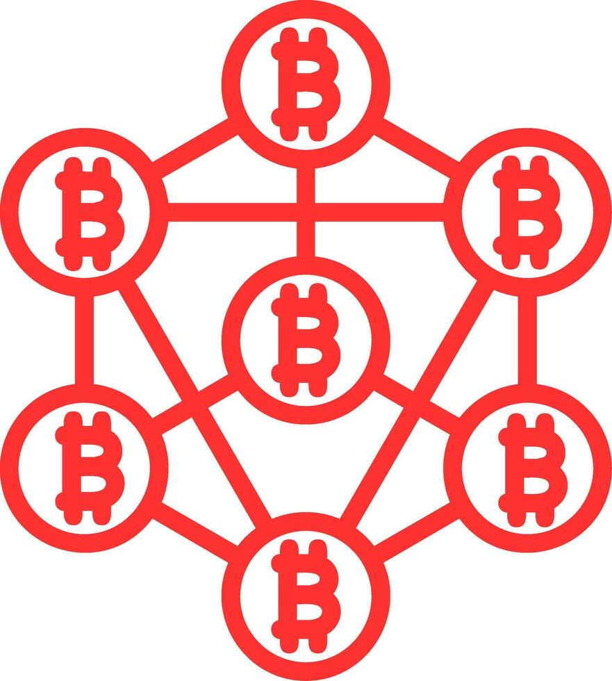 Blockchain Line Multi Colors Icon vector