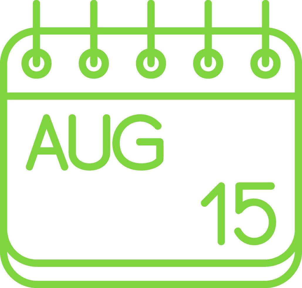 August Line Multi Colors Icon vector