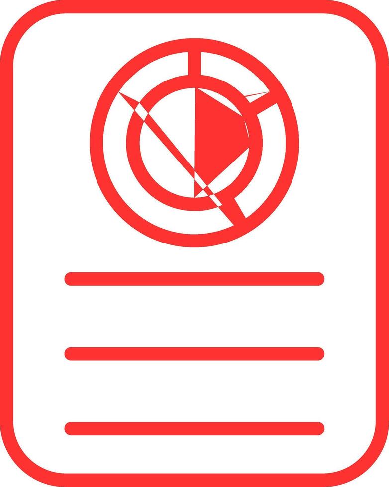 Pie Chart Line Multi Colors Icon vector