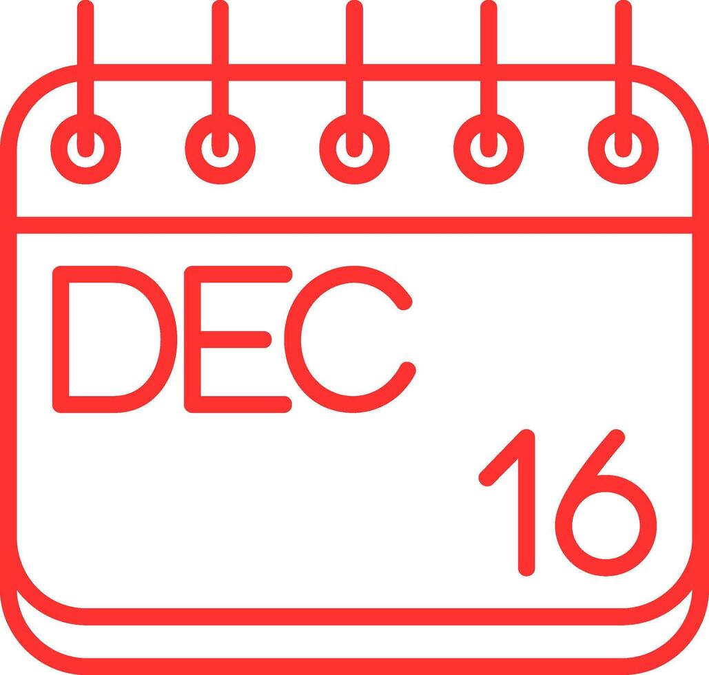 December Line Multi Colors Icon vector