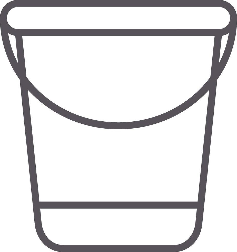 Water Bucket Line Multi Colors Icon vector