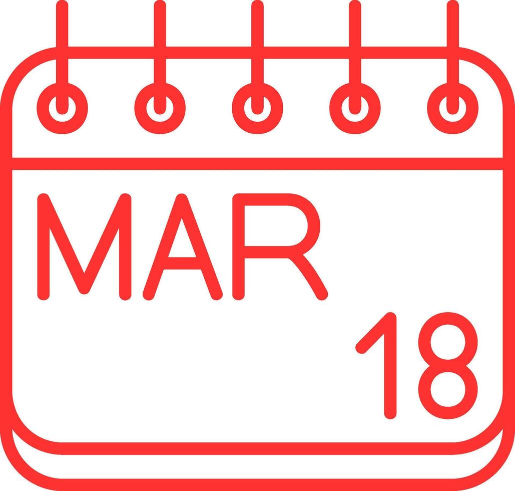 March Line Multi Colors Icon vector