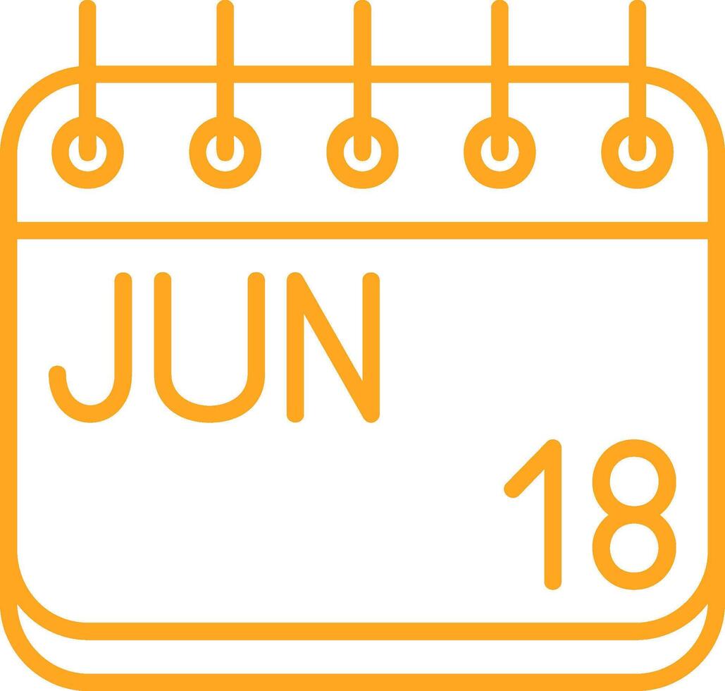June Line Multi Colors Icon vector