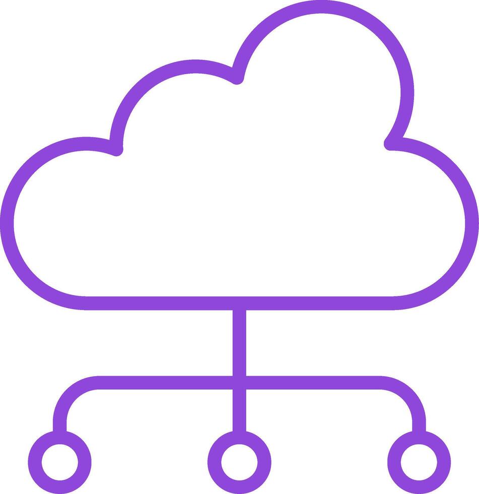 Cloud Computing Line Multi Colors Icon vector