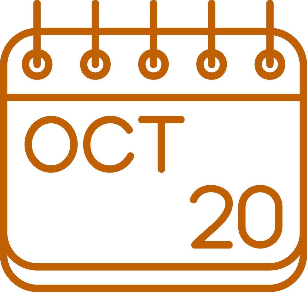 October Line Multi Colors Icon vector
