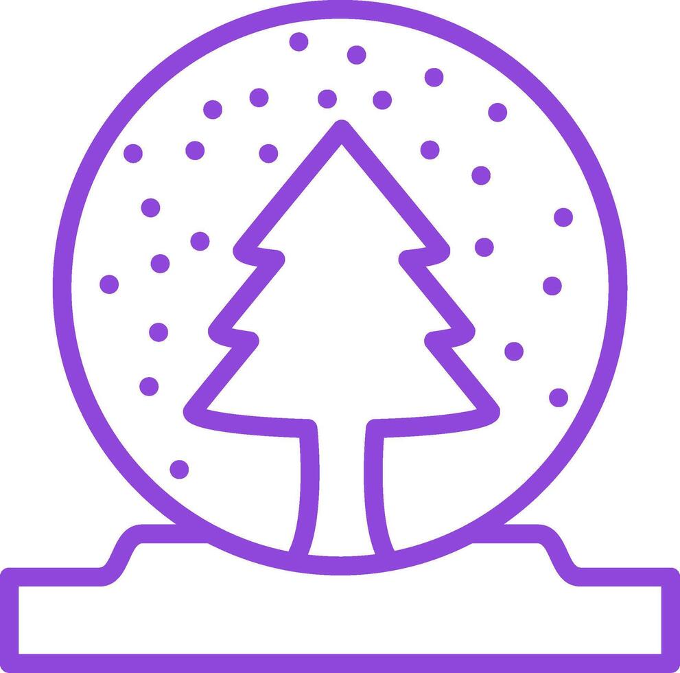 Snow Globe Line Multi Colors Icon vector