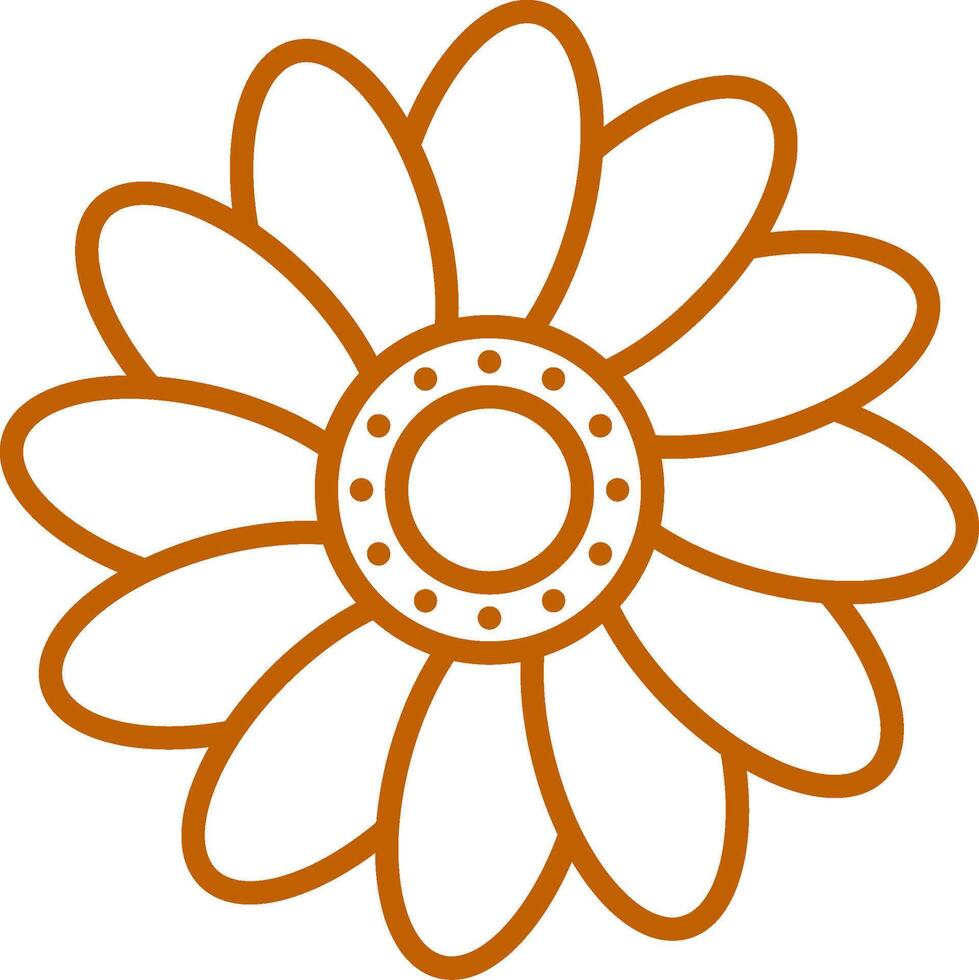 Daisy Line Multi Colors Icon vector