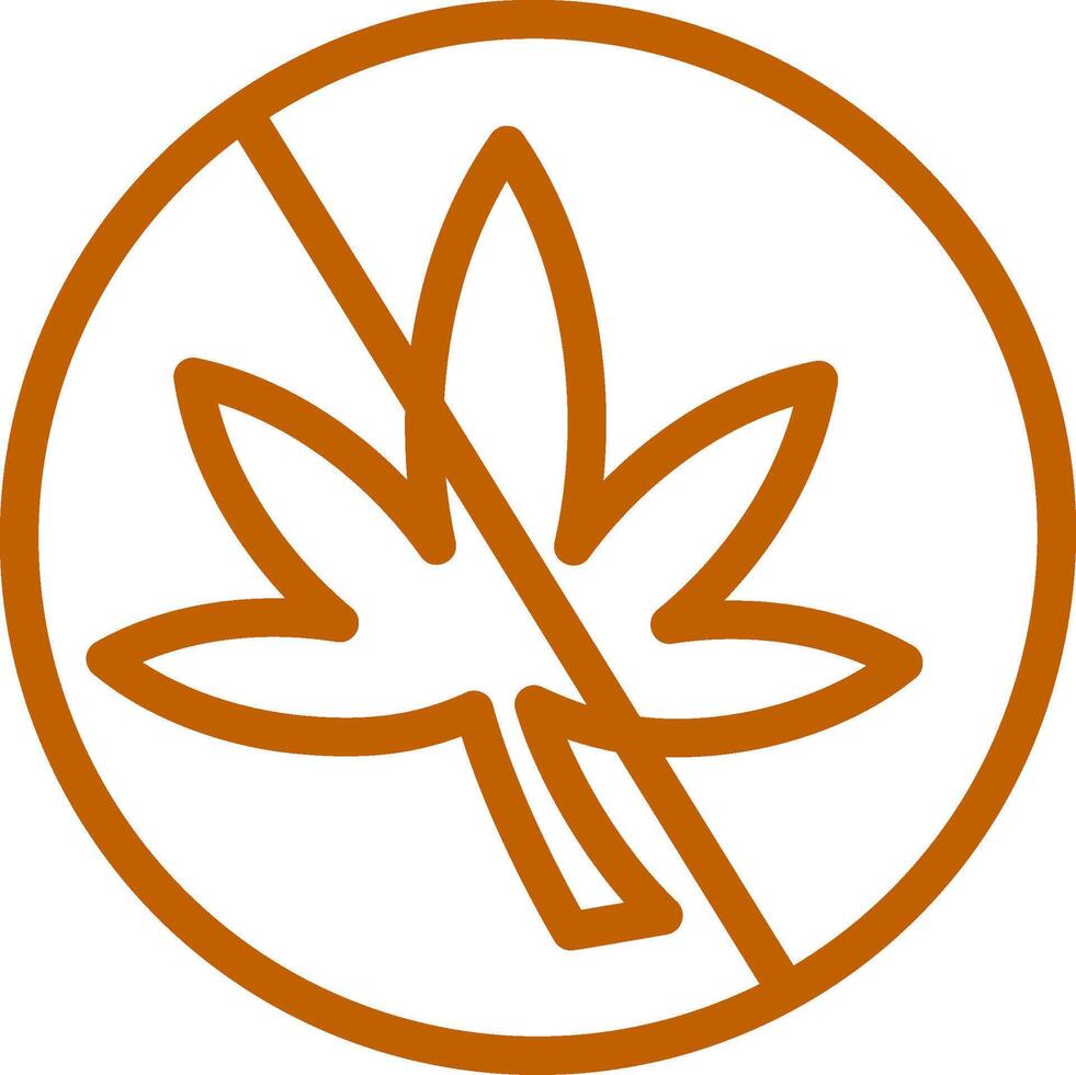 No Weed Line Multi Colors Icon vector
