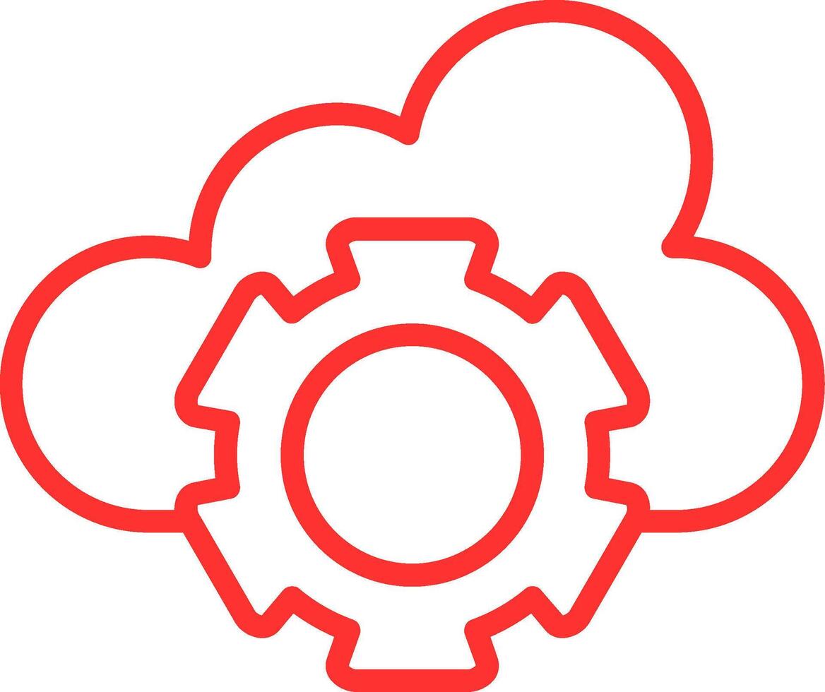 Cloud Line Multi Colors Icon vector