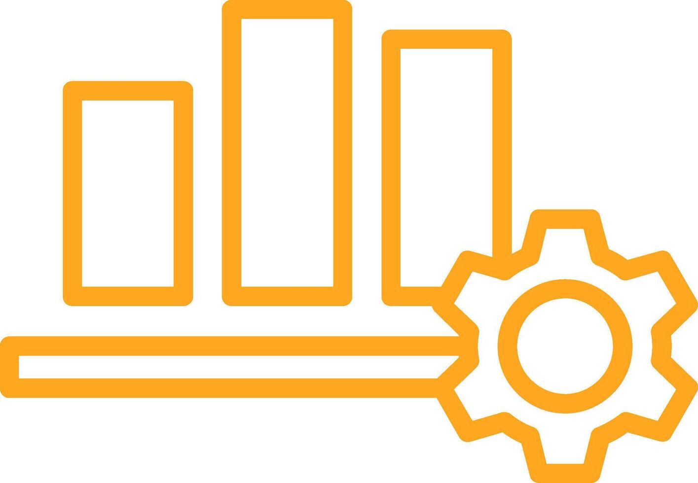 Bar Chart Line Multi Colors Icon vector
