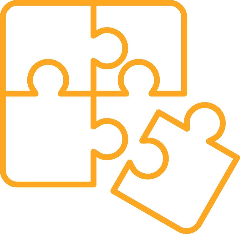 Puzzle Line Multi Colors Icon vector