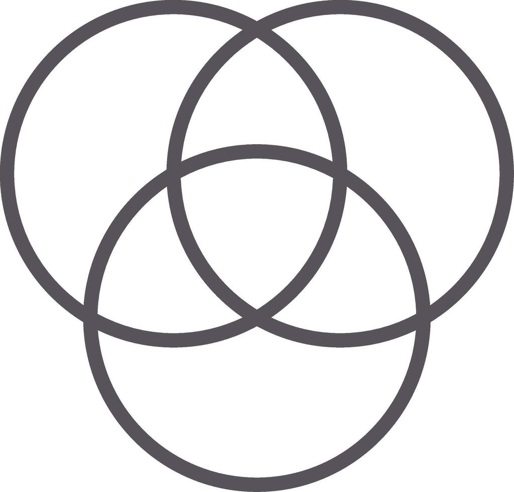 Venn Diagram Line Multi Colors Icon vector