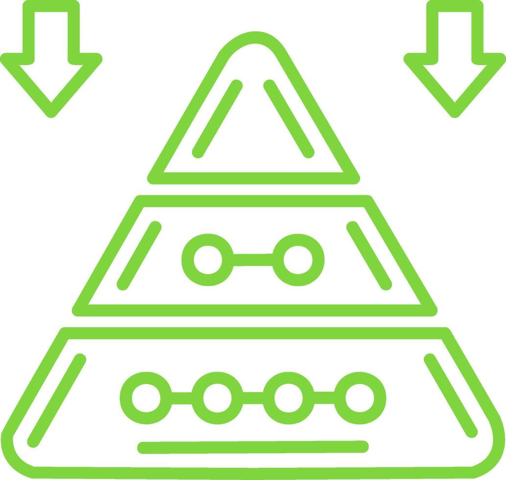 Pyramid Chart Line Multi Colors Icon vector