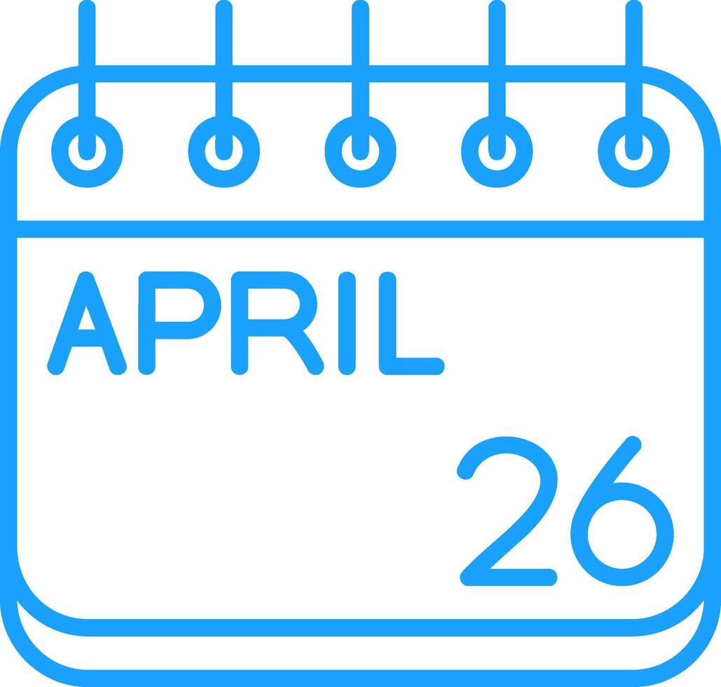 April Line Multi Colors Icon vector