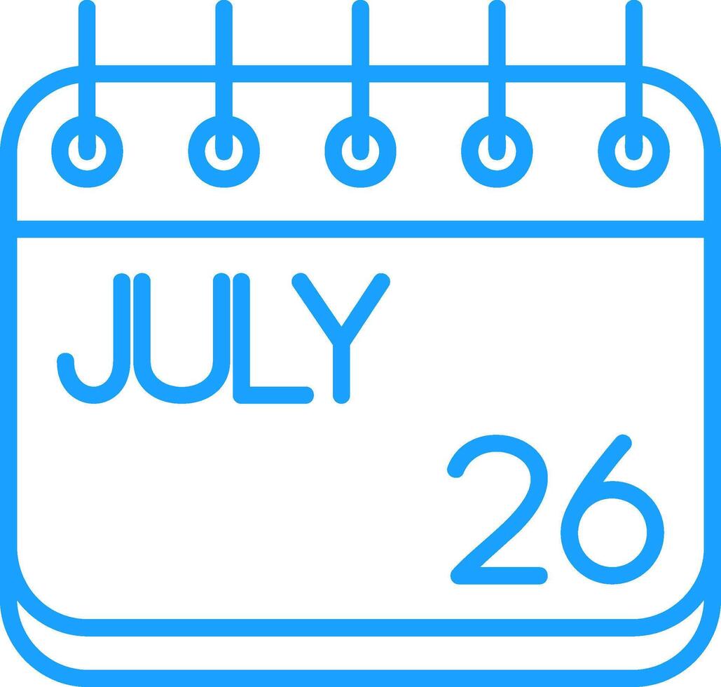 July Line Multi Colors Icon vector