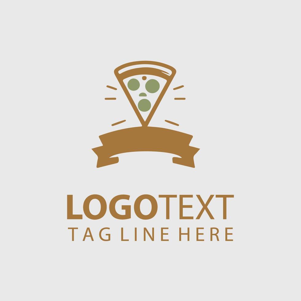 Pizza slice logo design vector