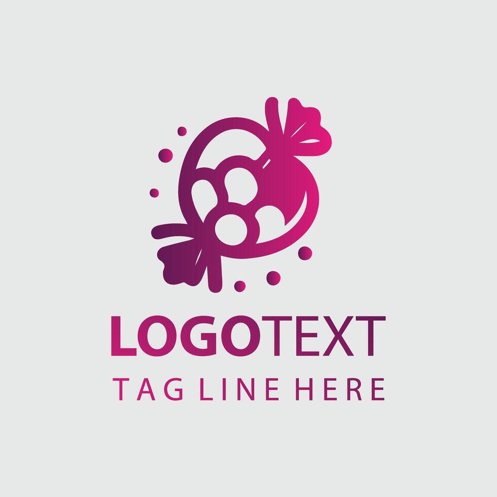 A pink heart logo design vector