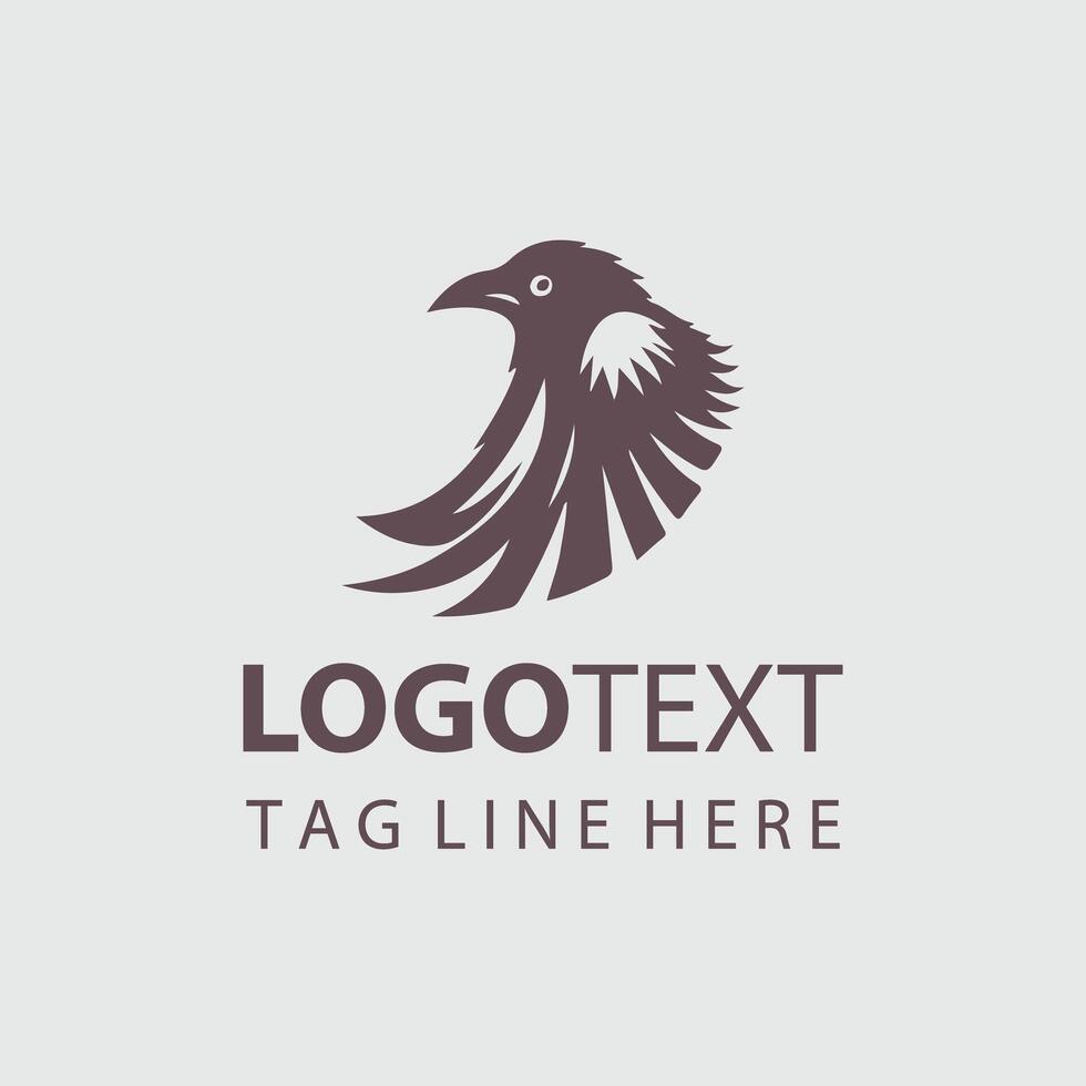 A raven logo design vector