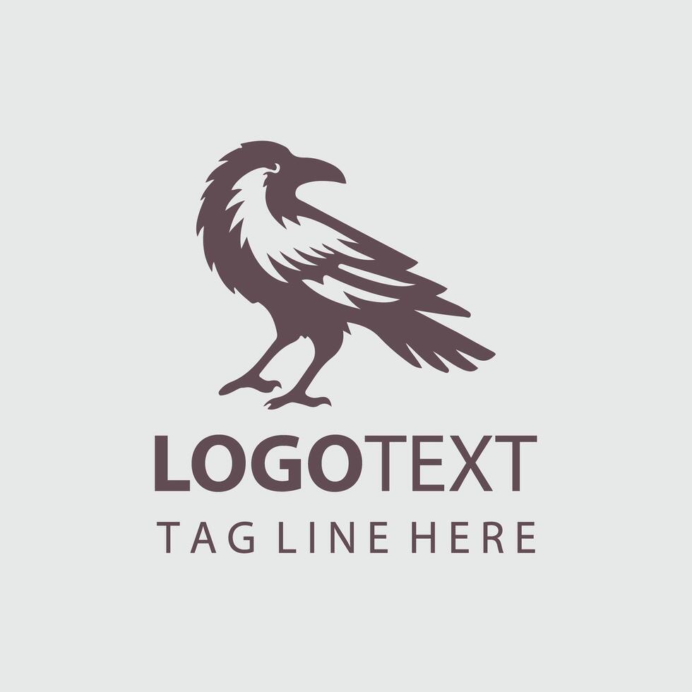 A raven logo design vector