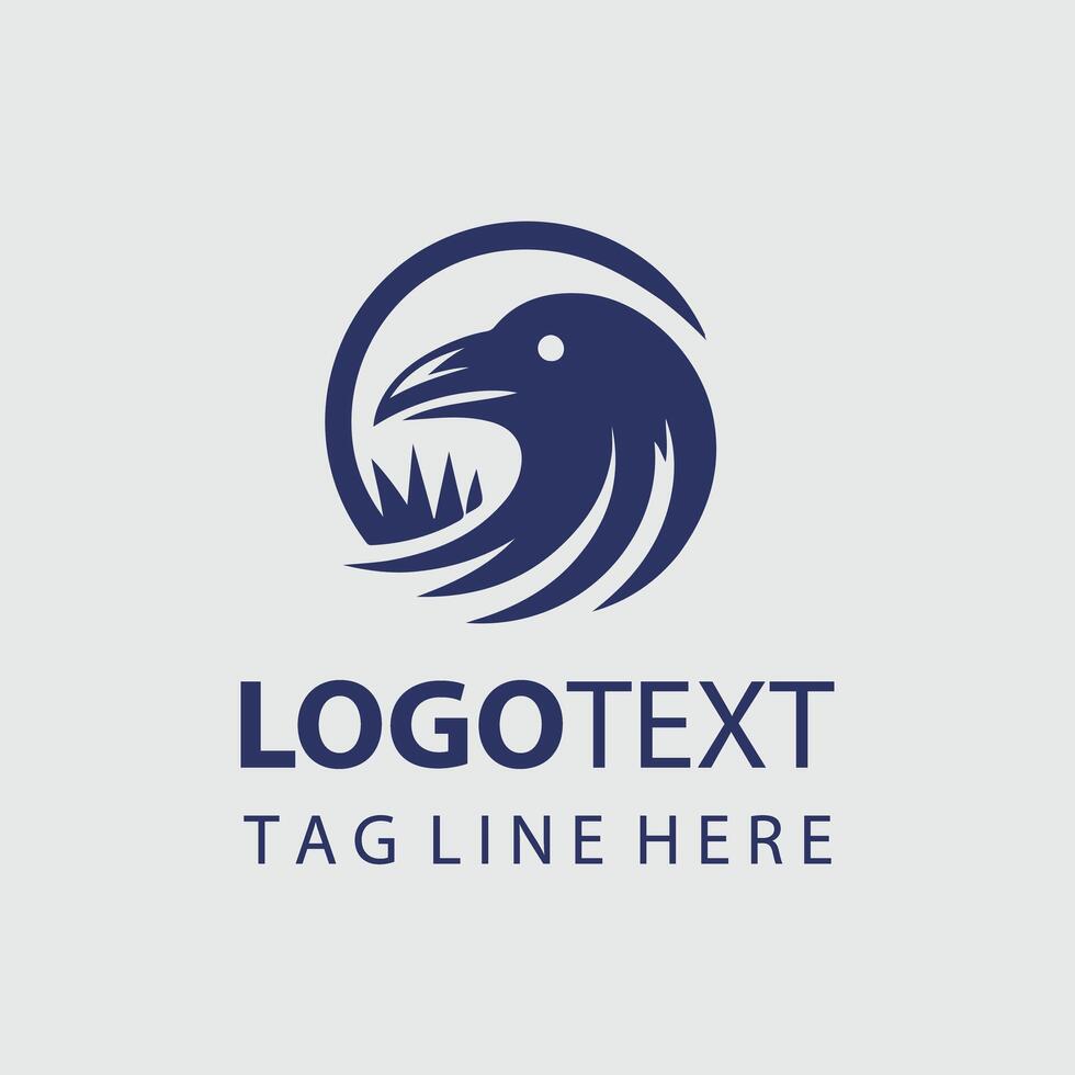 A raven logo design vector