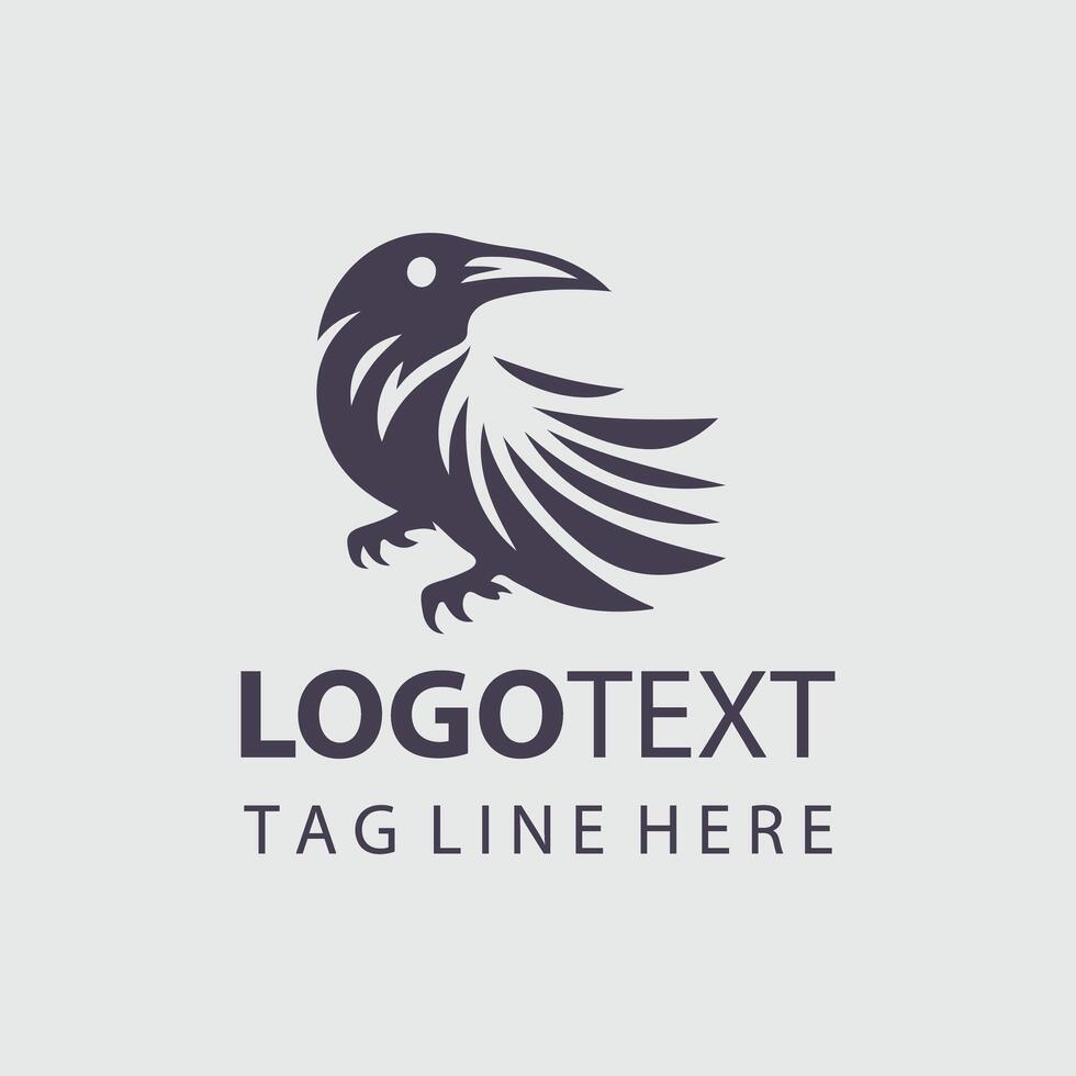 A raven logo design vector