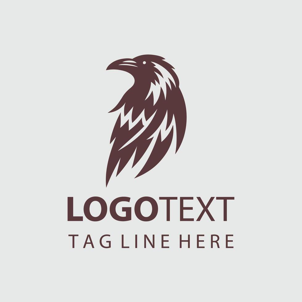 A raven logo design vector